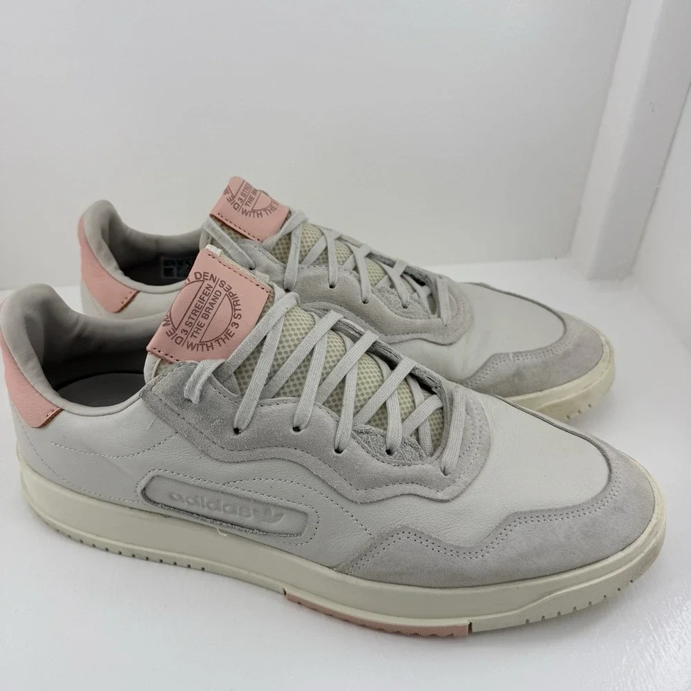 Adidas SC Premiere Mens 13 Raw White Vapour Pink Leather Suede Shoes EE6020